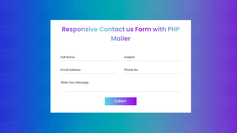 contact us form with php
